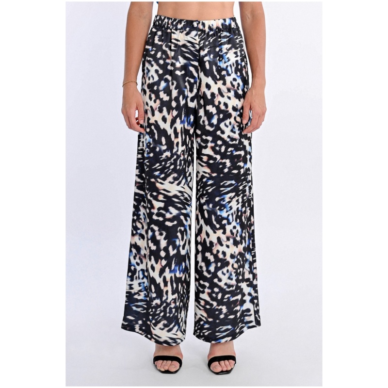 MOLLY BRACKEN Straight, wide-leg pants with print